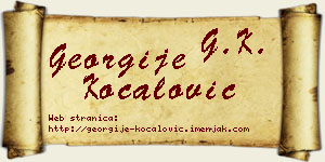 Georgije Kočalović vizit kartica